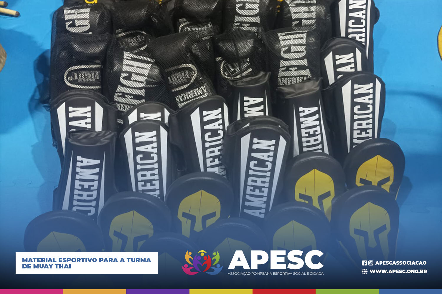 Material esportivo para a turma de Muay thai